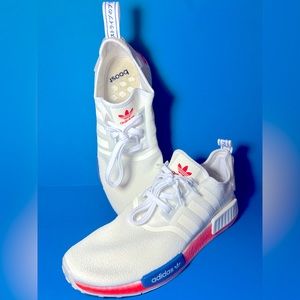 Men NMD R1 Graffiti Cloud White Signal Coral, Size 12